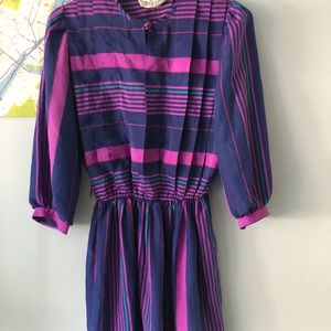 Jonathan Martin 80s vintage magenta stripe dress